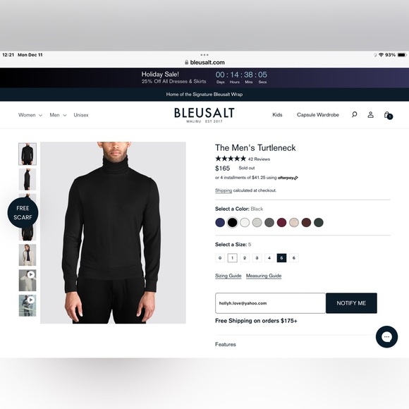 BLEUSALT The Men’s Turtleneck size 5 - Picture 2 of 6